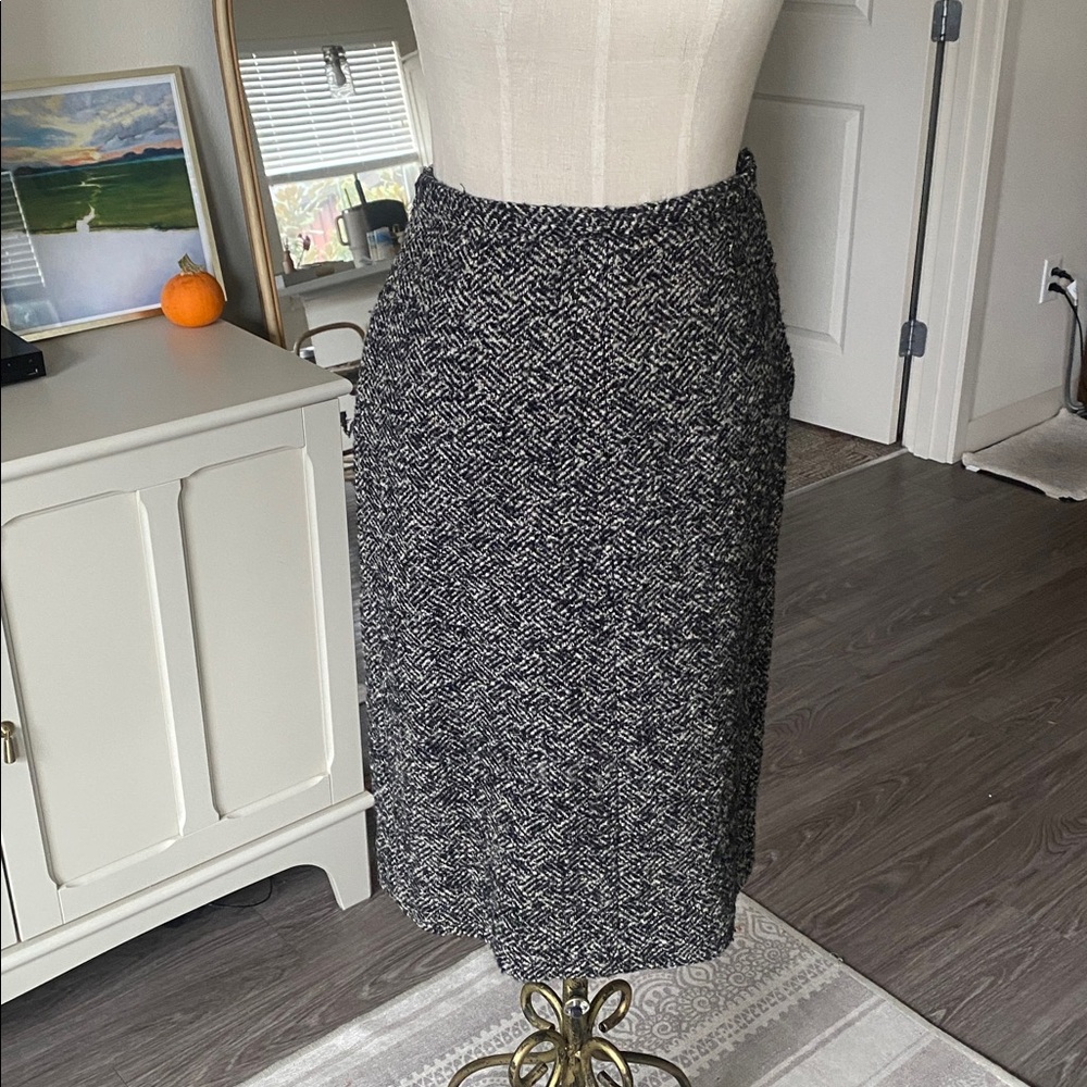 Vintage 1950s Wool Tweed Pencil Skirt